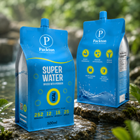 Bulkbestelling staande pouch verpakkingen voor vloeibare producten zoals water, sap, puree, drankenconcentraat; lekvrij.