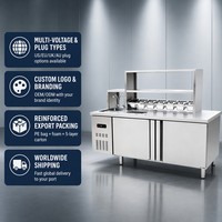 Mueble Refrigerado para Barra de Restaurante con Fregadero, Doble Temperatura, Totalmente en Acero Inoxidable, 2~8°C, Equipo de Cocina Comercial
