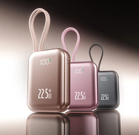 Batterie externe mini 10000mAh PD 22.5W avec câbles doubles intégrés et écran numérique