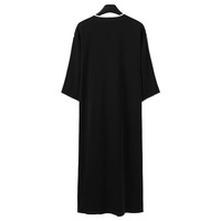 Vente en gros de Jubba Thobe pour hommes musulmans, robe longue à col en V, patchwork, manches longues, caftan Dubaï, robe vintage islamique arabe, kaftan Abaya pour hommes