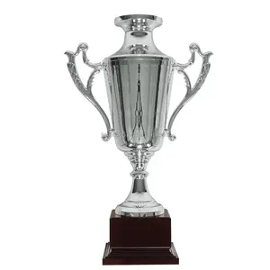 All metal trophy base in legno silver trophy Novel chic game Sports Football Basketball lettering sports