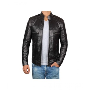 Chaqueta de Motociclista de Cuero Vacuno para Hombre, Negra, Impermeable, Ecológica, Reversible, de Invierno - Product Image 3
