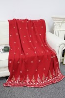 Source usine arbre de Noël tricoté jeter BlanketSherpa jeter couverture pour canapé draps de lit noël flocon de neige jeter couverture