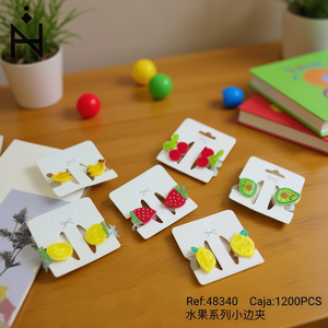 Fermagli per capelli a forma di frutta, piccoli fermagli laterali per bambini con design a fragola, banana e avocado, 1200 pezzi per scatola - Product Image 3