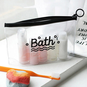 Travel Transparent PVC Toilet Cosmetic <strong>Bag</strong> Clear Make up Pouch with Zipper With Custom Logo - Product Image 6