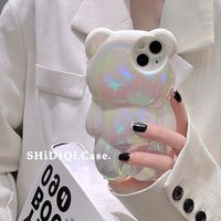 Modèles explosifs 3D laser ours design étui de téléphone portable paillettes étui de téléphone portable exquis en stock
