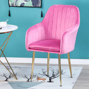 Meubles de maison de style nordique chaises de salon en velours pieds dorés chaises de salle à manger chaises de salon scandinaves - Product Image 5