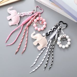 2025 New Elephant Leather Keychain with Braided Lanyard Car Keychain Cute Baby Elephant Pendant Luxury Leather <b>Bag</b> Accessories - Product Image 4