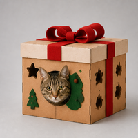 Maison pour chat en carton ondulé, griffoir à languettes et fentes, 38 cm, pour intérieur