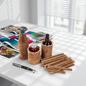 Rotolo di Carta a Nido d'Ape Riciclabile per <span class=keywords><strong>Vino</strong></span> e Oggetti Ceramici Fragili - Imballaggio Biodegradabile in Carta Kraft per Protezione - Product Image 3