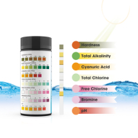 Kit de Prueba de Agua para Piscina y Spa Vansful de PVC, 7 en 1, Tiras Reactivas de Prueba de Agua, 50/100 Tiras