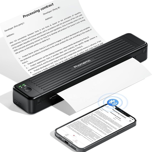 Wireless Portable Inkjet Printer A4 Inkless Transfer 300dpi Mini Printer for Small Business
