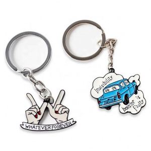 Llavero de Metal de Aleación de Zinc Esmaltado, con Logotipo Personalizado, Diseño de Perro de Dibujos Animados, Doble Cara, Chapado en Oro/Plata, 2.5mm de Grosor, Promocional - Product Image 2