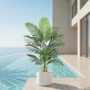 Palmier Artificiel 90 cm <span class=keywords><strong>en</strong></span> Plastique Tropical avec 9 Troncs, Design Écorce Réelle, Feuilles Ajustables, Écologique, pour Intérieur - Product Image 4