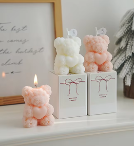 <span class=keywords><strong>Candela</strong></span> Aromaterapica Personalizzata a Forma di Orso in Cera di Soia Profumata, Regalo per Baby Shower, Bomboniere per Ospiti, Souvenir - Product Image 3