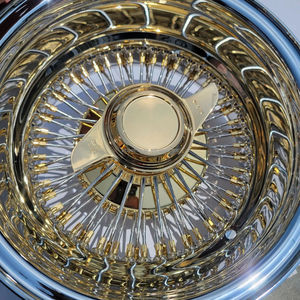 Nouvelle jante à rayons en acier de luxe Deep Dish 13x7 <span class=keywords><strong>Chrome</strong></span> Or 72 rayons croisés 2 barres avec système de dégagement rapide pour voitures particulières - Product Image 1