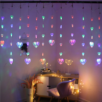 Outdoor Eiszapfen Fee String Licht Fenster Wand Schlafzimmer Hochzeits feier Weihnachten dekorative Herzform Led String Vorhang Lichter