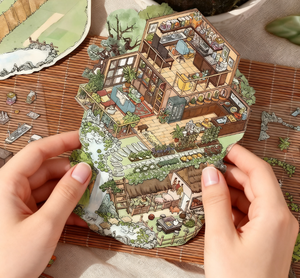 Cajas de Papel YZ con Ocho Paneles, Pegatinas Decorativas, Divertido Collage en Miniatura para Niños, Serie Mi Pequeña Casa, Pegatinas PET - Product Image 2