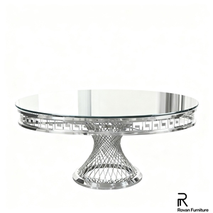 Thép không gỉ màu đen sang trọng vòng bàn ăn với Kính hàng đầu cho các sự kiện - Product Image 6