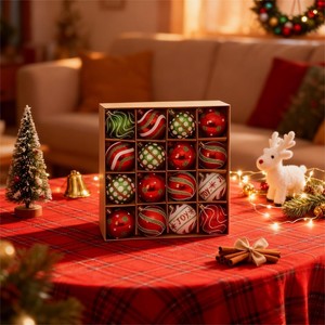 Neuheit 6cm PS-Material Handbemalte Weihnachtsbaum-Hängedekoration Plastikkugel-Ornament Bola De Navidad - Product Image 5