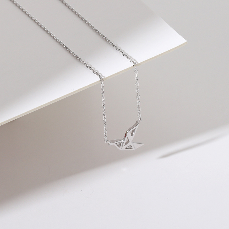 XL-065 Origami Crane Necklace