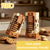 Boîtes d'emballage personnalisées pour biscuits, finition mate, avec fenêtre, pour biscuits longs, vente en gros