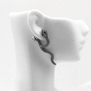yunnique Titanium Steel Snake <b>Stud</b> <b>Earrings</b> With Diamond Eyes Animal Zodiac Design For Men And Women - Product Image 4