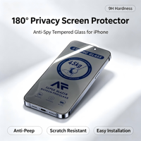 Protector de Pantalla de Privacidad de Vidrio Templado 2.5D Anti-Espía Personalizable, Dureza 9H, Ultrafino de 0.33mm para 18 17 16 14 15 Pro Max