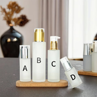 Flacons en verre dépoli pour lotion et sérum en gros, 100 ml et 120 ml, flacons vides pour vaporisateur de parfum, pompe pour crèmes de soin de la peau, toners