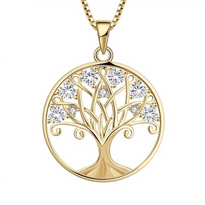 Bijoux collier arbre collier coeur pierre précieuse 925 argent sterling haute qualité rubis saphir émeraude zircon femmes bijoux fins - Product Image 1
