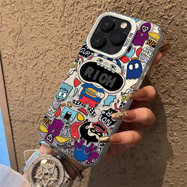 Stylish and Cool Printed TPU Anime Abstract Painting Phone case Cartoon Back Cover Suitable for iPhone 17 Pro Max 1615 14 13
