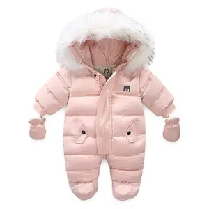 onesie veste enfants Suppliers-Veste d'hiver pour bébés garçons et filles, manteau de neige, barboteuse, vêtements d'extérieur, à capuche, printemps, 2020