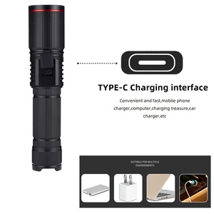 Senter LED 4 Warna Dapat Diperbesar Putih/Merah/Hijau/Biru Pengisian Daya USB untuk Memancing Berkemah Berburu Fotografi Selfie Mendaki - Product Image 5