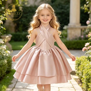 Abito da Principessa in Raso per Bambine, Senza Maniche, con Fiocco, per Feste e Cerimonie - Product Image 2