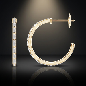 Pendientes de Aro de Oro de 10K, 14K y 18K y Plata 925 y 935 con Diamantes de Corte Baguette de Vaayu Jewels para Mujer, Joyería de Lujo para Uso Diario - Product Image 1