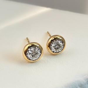 Venta al por Mayor de Fábrica, Pendientes de Oro de 14K y 18K con Diamantes Cultivados en Laboratorio de 0.5-2 CT, Certificado IGI, Joyería - Product Image 2