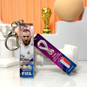 Porte-clés personnalisé France Mbappe <span class=keywords><strong>Benzema</strong></span> Photo Voiture Acrylique Plastique Luxe Porte-clés Anneau - Product Image 6