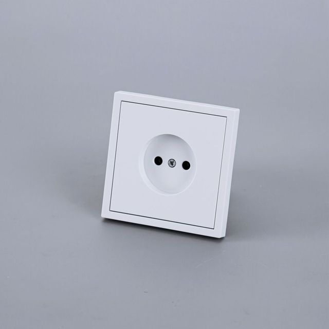 Brass Terminal European 2-Pin Wall Socket, Ungrounded 16A 250V Power Outlet, Single/Double Gang Residential Electrical Socket