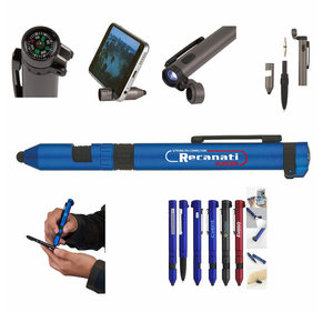 Tùy Chỉnh Đa-Fuction Rainier Tiện Ích Công Cụ Stylus Bóng Bút Với Tuốc Nơ Vít La Bàn LED Ánh Sáng Ngọn Đuốc Và Điện Thoại Đứng Cho Quà Tặng - Product Image 5