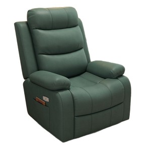 Sillón Reclinable Eléctrico Individual, Diseño Moderno y Simple, Estilo Cuero Verde, para Dormitorio o Sala de Estar - Product Image 1