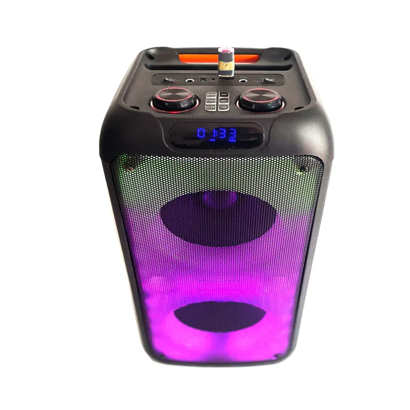 Longwind 8 10 inch outdoor rechargeable trolley karaoke TWS wireless led mobile portable loudspeaker amplifier for tour guide