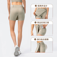 Rok Olahraga Wanita Musim Panas, Rok Fitness Wanita dengan Celana Pendek Ketat Nude Cepat Kering Pakaian Olahraga Lari Logo Kustom Ukuran Besar