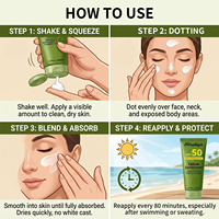 Crème solaire minérale au suif à marque privée SPF50, apaisante à l'aloès, résistante à l'eau, sans traces blanches, végane