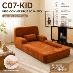 Divano Letto per Bambini in Velluto di Coniglio Compresso Sottovuoto, Pieghevole 2 in 1 Multifunzionale per Spazi Ristretti - Product Image 1