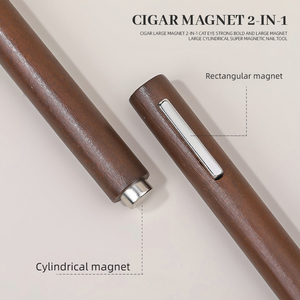 Bâtonnet magnétique 3D 2-en-1 pour effet œil de chat, avec manche en bois et silicone, pour vernis gel œil de chat, outil magnétique professionnel pour nail art en salon - Product Image 3