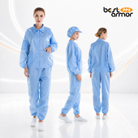 Ensemble uniforme de travail pour le personnel d'usine, veste à manches longues et pantalon avec casquette, bleu clair, vêtements de travail unisexes