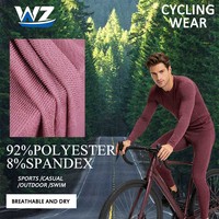 Tela Elástica de Poliéster y Spandex, Suave, Transpirable, Resistente a la Abrasión y de Secado Rápido para Ropa Deportiva/Ropa de Ciclismo