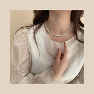 Collana lunga a due linee alla moda al vapore stile a strati - Product Image 1