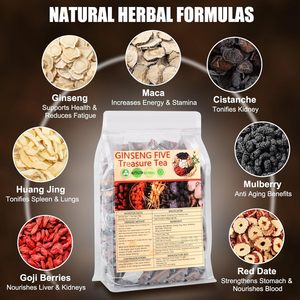 Tè Naturale per il Potenziamento Maschile, Salute dei Reni ed Energia, Tè dei Cinque Tesori con Ginseng e Polvere di Maca - Product Image 2