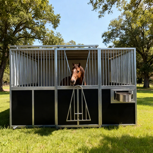 Abri <span class=keywords><strong>extérieur</strong></span> préfabriqué en métal et bambou pour <span class=keywords><strong>chevaux</strong></span>, écurie sécurisée et ventilée, abri de ferme en acier galvanisé, garantie 5 ans - Product Image 2